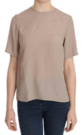 Dolce & Gabbana Beige Crew Neck Short Sleeve Blouse -   -  Dolce & Gabbana.
